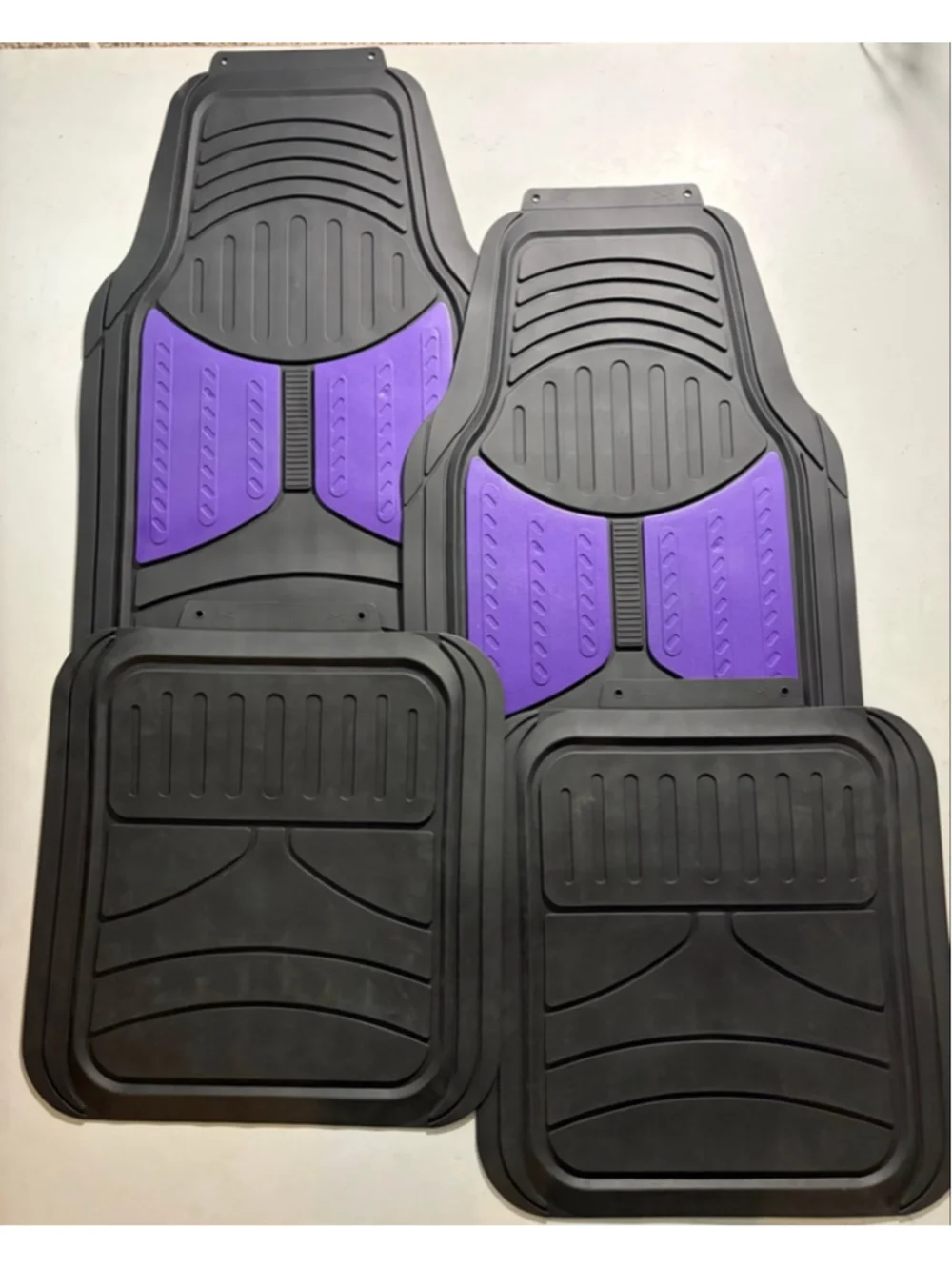 Unbranded Door Mats One Size Black Purple Car Floor Mats Set